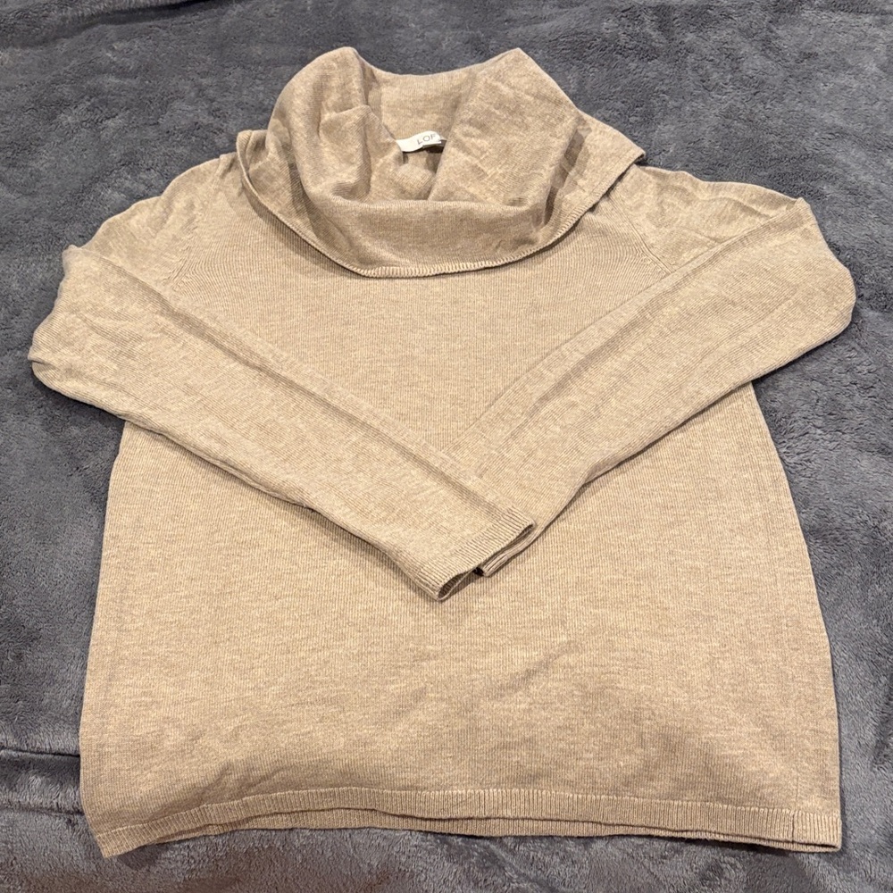 LOFT Women's Cowl Neck Sweater - Beige